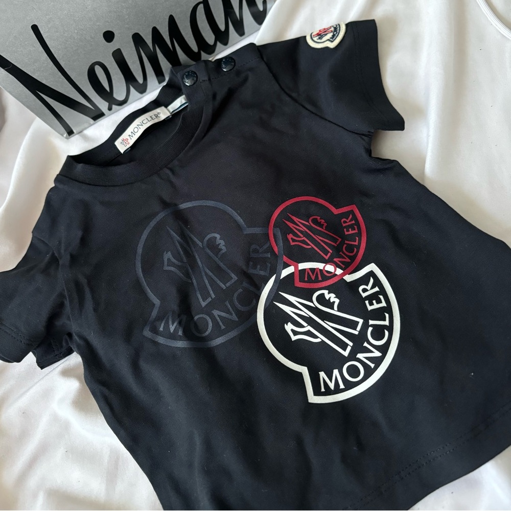 INFANT Moncler Logo Printed Crewneck Tshirt